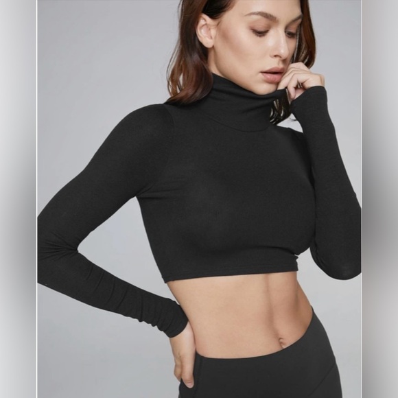 Cropped Long Sleeve Turtleneck - Picture 2 of 6